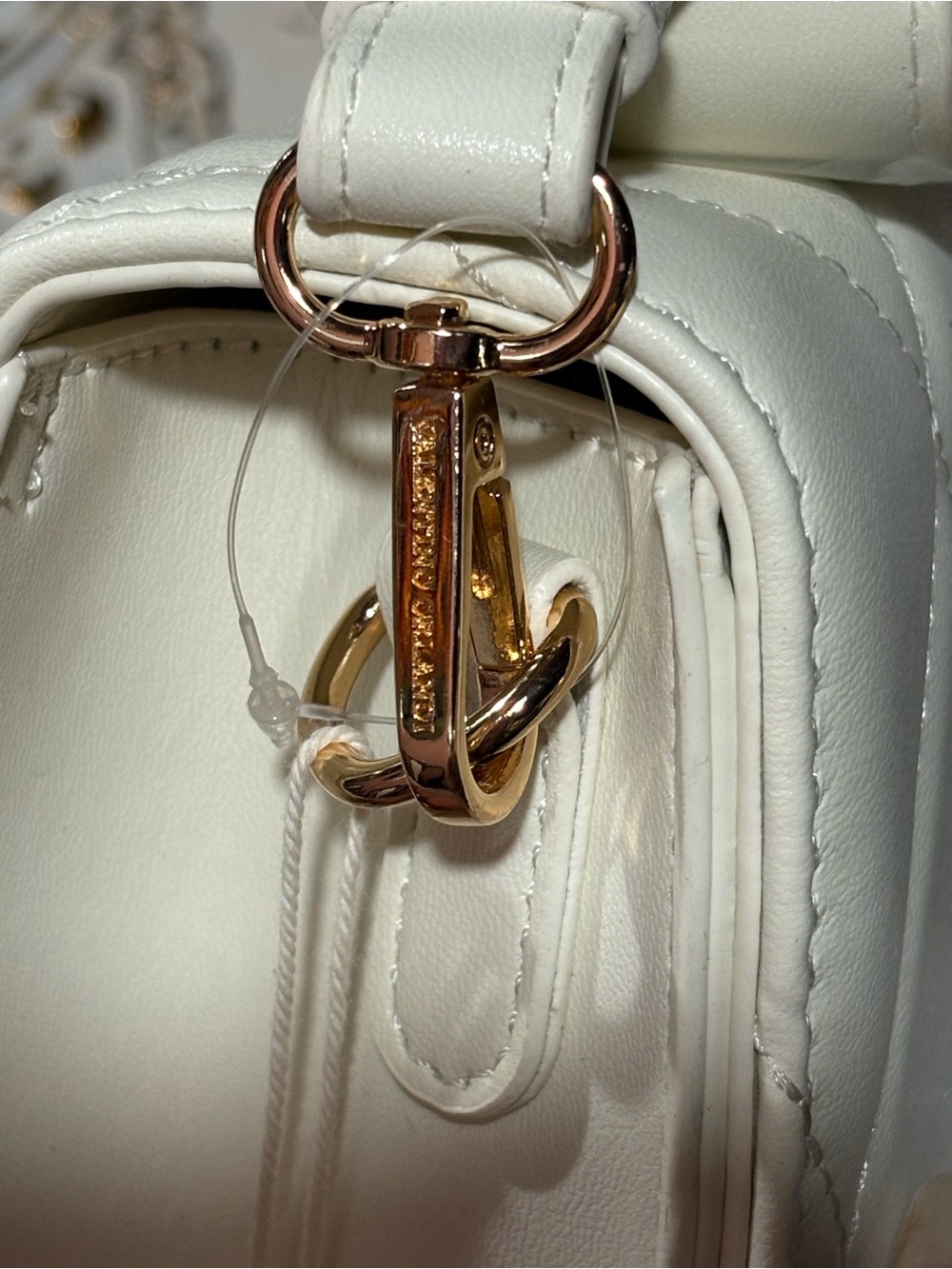 Valentino Orlandi White Quilted Crossbody Bag with Gold Hardware - Picture 6 of 10